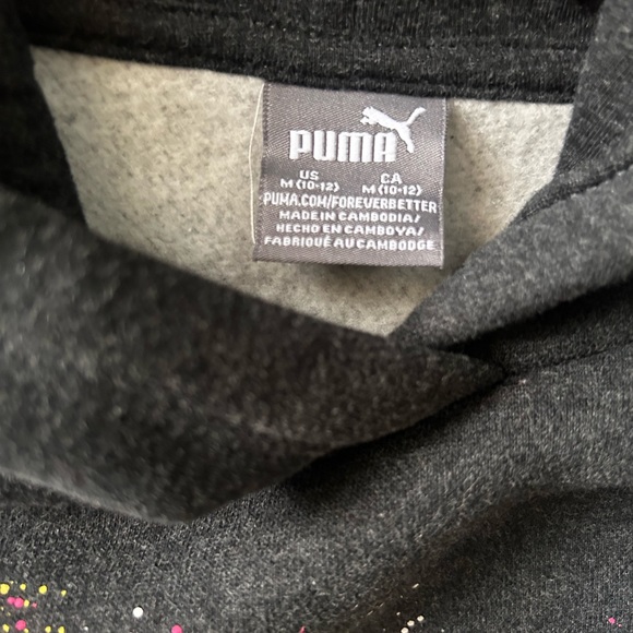 COPY - Puma Youth Girls Fleece Hoodie in Grey - Picture 7 of 8